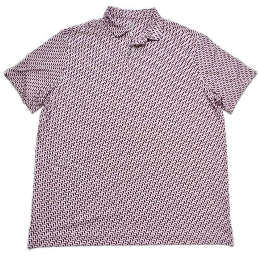 Warner Safari Men XXL State of Florida Microprint Polo Shirt Burgundy Maroon